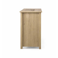 Kori Wide Dresser, 6 Drawers with Black Handles, Light Oak Brown - BM352211