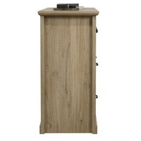 Jori Wide Dresser, 6 Drawers with Split Top, Black Handles, Oak Brown - BM352212