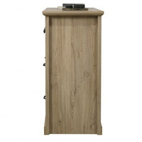 Jori Wide Dresser, 6 Drawers with Split Top, Black Handles, Oak Brown - BM352212