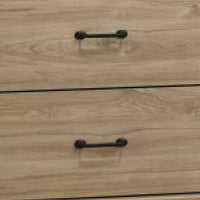Jori Wide Dresser, 6 Drawers with Split Top, Black Handles, Oak Brown - BM352212