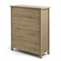 Kori Tall Dresser Chest, 4 Drawers with Black Handles, Light Oak Brown - BM352213