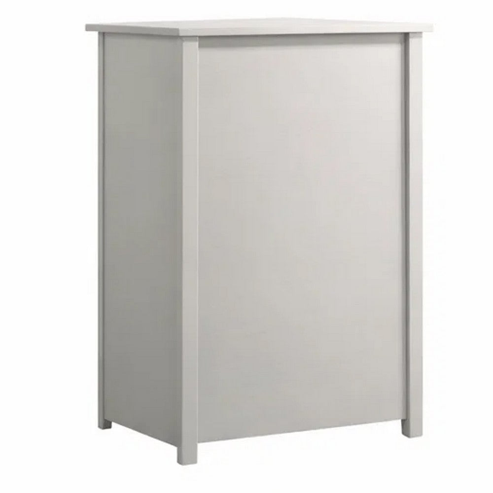 Kori Tall Dresser Chest, 4 Drawers with Silver Bar Handles, White - BM352214