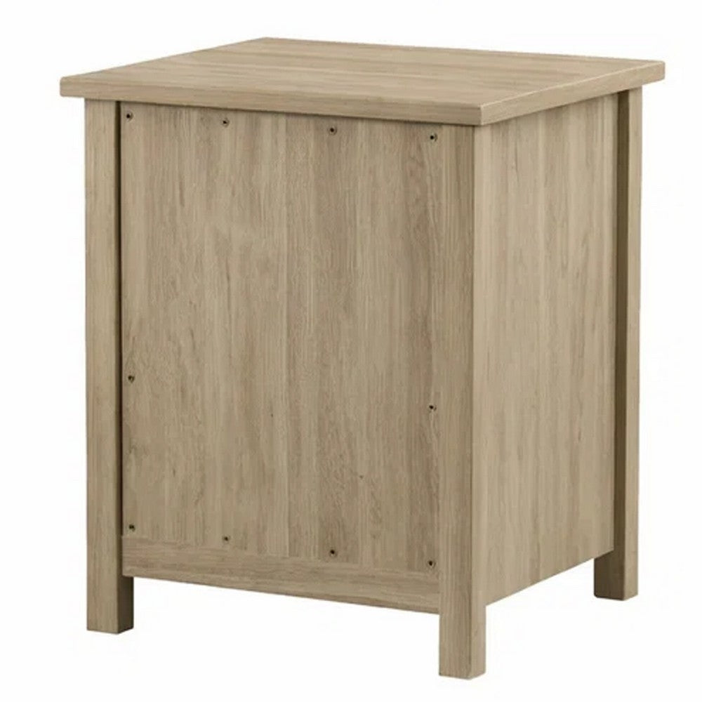 Kori Nightstand, 1 Drawer and Open Shelf, Black Pulls, Oak Brown - BM352215