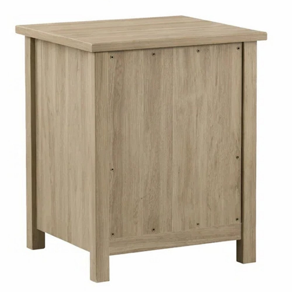 Kori Nightstand, 1 Drawer and Open Shelf, Black Pulls, Oak Brown - BM352215