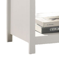 Kori Nightstand, 1 Drawer and Open Shelf, Silver Pulls, White - BM352216