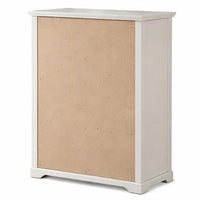 Jori Tall Dresser Chest, 4 Drawers with Split Top, Black Handles, White - BM352217