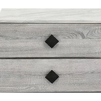 Bedside Nightstand, 2 Drawers, Black Diamond Knobs, Textured Cream