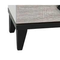 Bedside Nightstand, 2 Drawers, Black Diamond Knobs, Textured Cream
