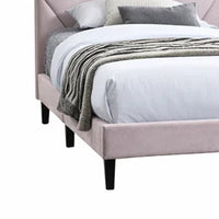 Full Size Bed, Adjustable Headboard, Foam Fill Pink Velvet Upholstery