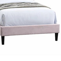 Full Size Bed, Adjustable Headboard, Foam Fill Pink Velvet Upholstery
