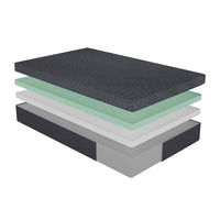 Maya Queen Mattress, Green Tea Gel-Infused Memory Foam, Gray Fabric 11 Inch