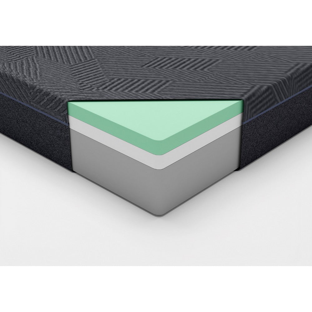 Maya Queen Mattress, Green Tea Gel-Infused Memory Foam, Gray Fabric 11 Inch
