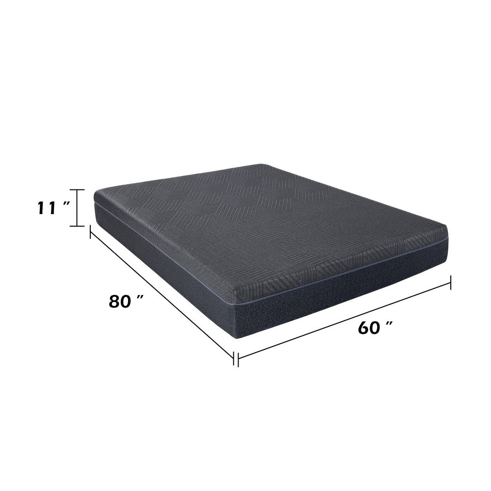Maya Queen Mattress, Green Tea Gel-Infused Memory Foam, Gray Fabric 11 Inch