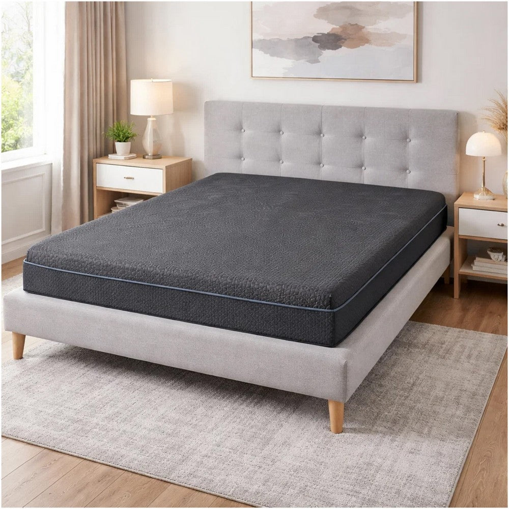 Maya Queen Mattress, Green Tea Gel-Infused Memory Foam, Gray Fabric 11 Inch