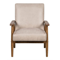 Myra Accent Armchair with Solid Wood Frame, Light Camel Microfiber