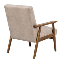 Myra Accent Armchair with Solid Wood Frame, Light Camel Microfiber