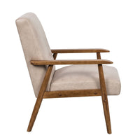 Myra Accent Armchair with Solid Wood Frame, Light Camel Microfiber