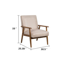 Myra Accent Armchair with Solid Wood Frame, Light Camel Microfiber