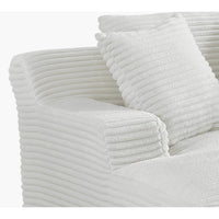 Cline Oversized Chaise Lounge Chair with 2 Pillows, Ivory Corduroy