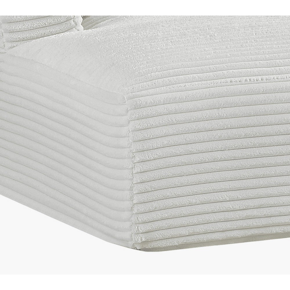 Cline Oversized Chaise Lounge Chair with 2 Pillows, Ivory Corduroy
