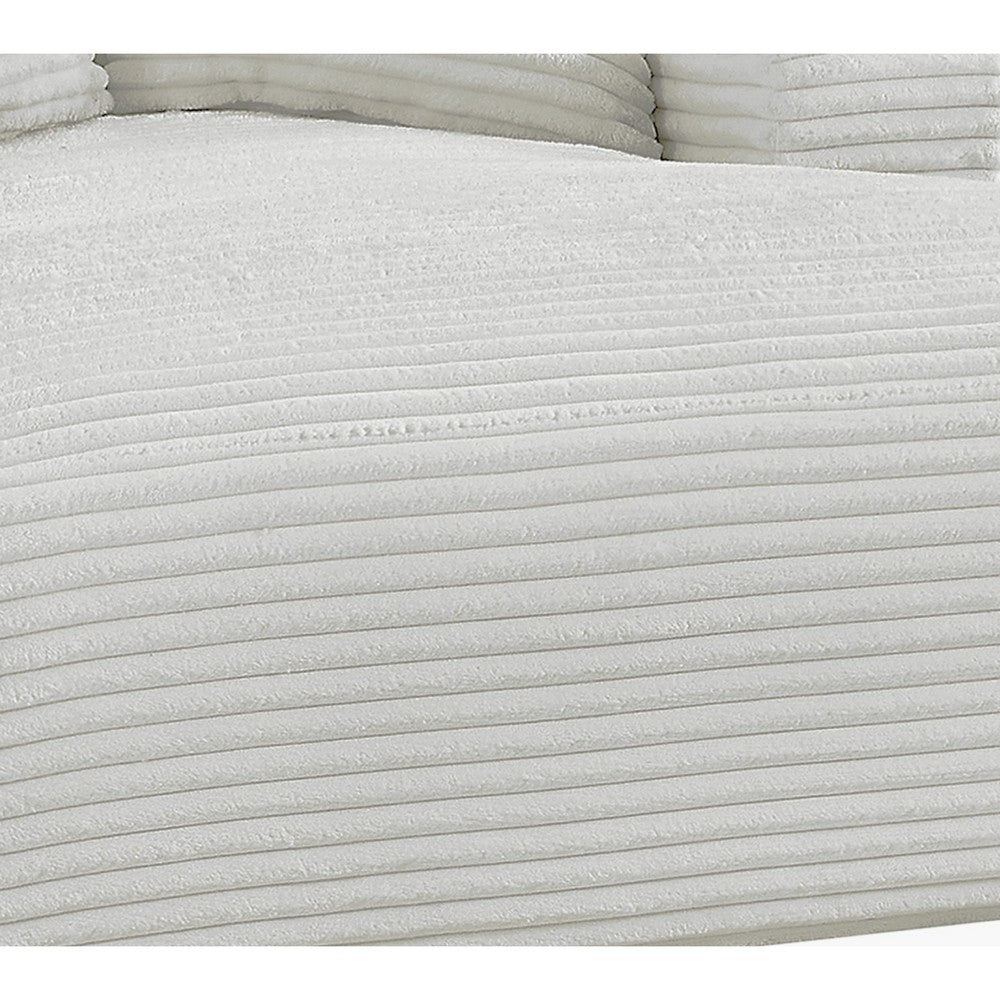 Cline Oversized Chaise Lounge Chair with 2 Pillows, Ivory Corduroy