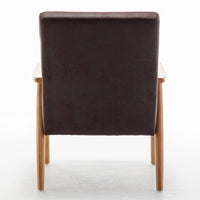Myra Accent Armchair with Solid Wood Frame, Dark Brown Microfiber