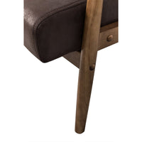 Myra Accent Armchair with Solid Wood Frame, Dark Brown Microfiber