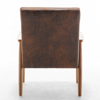 Myra Accent Armchair with Solid Wood Frame, Light Brown Microfiber