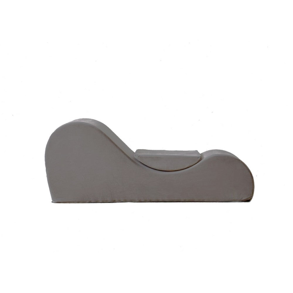 Siva Ergonomic Chaise Lounge Chair, Curved Design, Gray Faux Leather