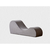 Siva Ergonomic Chaise Lounge Chair, Curved Design, Gray Faux Leather