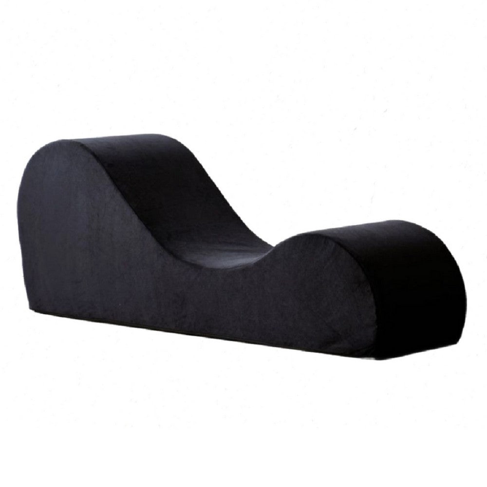 Siva Ergonomic Chaise Lounge Chair, Curved Design, Black Faux Leather