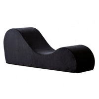 Siva Ergonomic Chaise Lounge Chair, Curved Design, Black Faux Leather