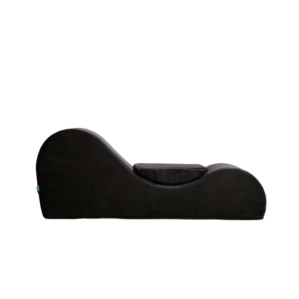Siva Ergonomic Chaise Lounge Chair, Curved Design, Black Faux Leather