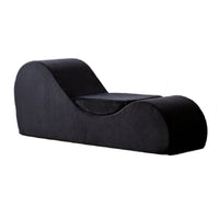 Siva Ergonomic Chaise Lounge Chair, Curved Design, Black Faux Leather