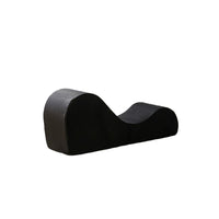 Siva Ergonomic Chaise Lounge Chair, Curved Design, Black Faux Leather