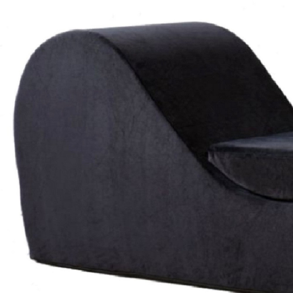 Siva Ergonomic Chaise Lounge Chair, Curved Design, Black Faux Leather