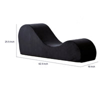 Siva Ergonomic Chaise Lounge Chair, Curved Design, Black Faux Leather