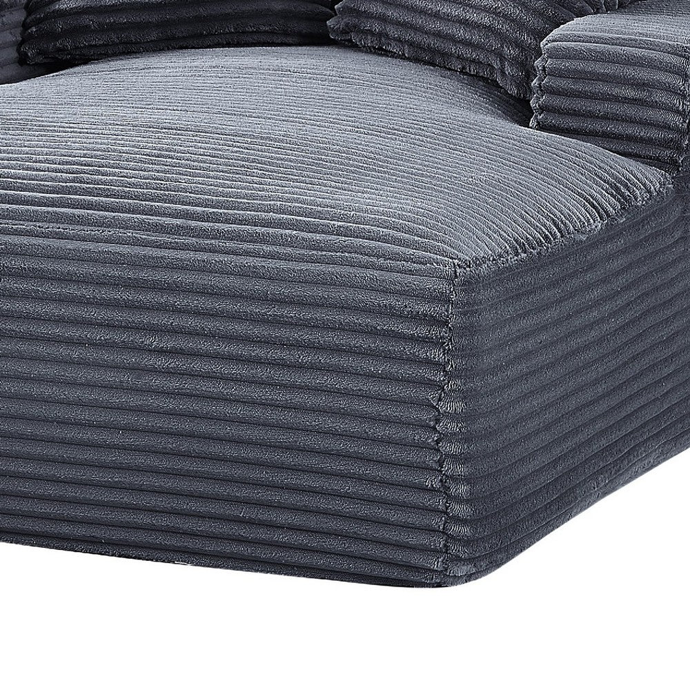 Cline Oversized Chaise Lounge Chair with 2 Pillows, Gray Corduroy