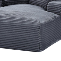 Cline Oversized Chaise Lounge Chair with 2 Pillows, Gray Corduroy