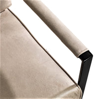 Kriya Accent Lounge Armchair, Black Metal Frame, Light Camel Microfiber