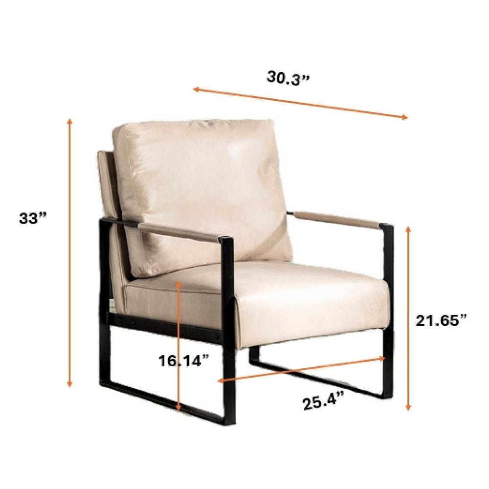 Kriya Accent Lounge Armchair, Black Metal Frame, Light Camel Microfiber