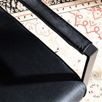 Kriya Accent Lounge Arm Chair with Black Metal Frame, Black Velvet