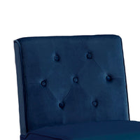 Revvy Armless Chair, Tapered Legs, Set of 2, Dark Blue Tufted Velvet