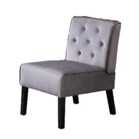 Revvy Armless Chair with Tapered Legs, Set of 2, Gray Tufted Velvet