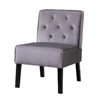 Revvy Armless Chair with Tapered Legs, Set of 2, Gray Tufted Velvet