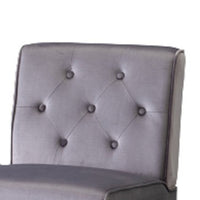 Revvy Armless Chair with Tapered Legs, Set of 2, Gray Tufted Velvet