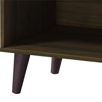 Donna TV Stand Media Console, Shelves and 2 Door Cabinet, Walnut Wood 47 Inch