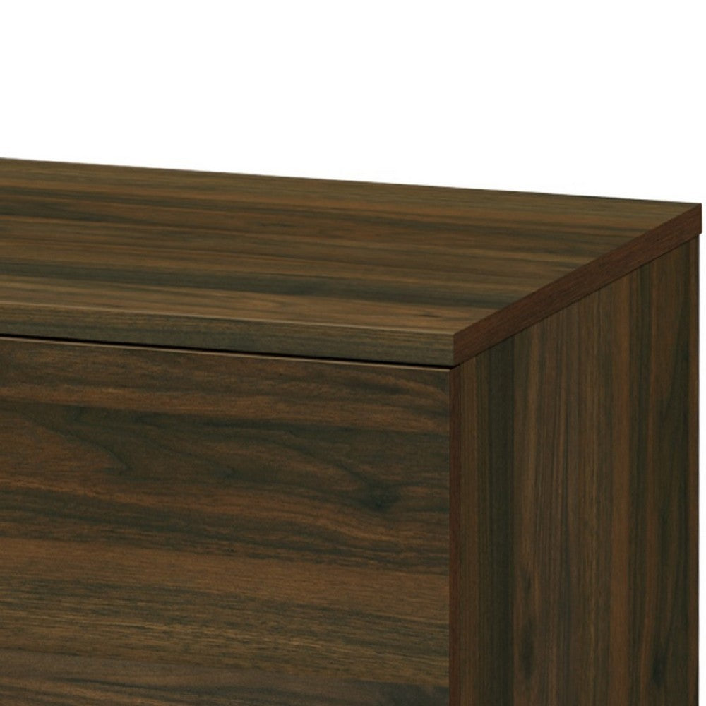 Donna TV Stand Media Console, Shelves and 2 Door Cabinet, Walnut Wood 47 Inch