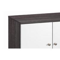 Donna TV Stand Media Console with 2 Door Cabinet, Dark Gray-White Wood 47 Inch