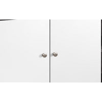 Donna TV Stand Media Console with 2 Door Cabinet, Dark Gray-White Wood 47 Inch